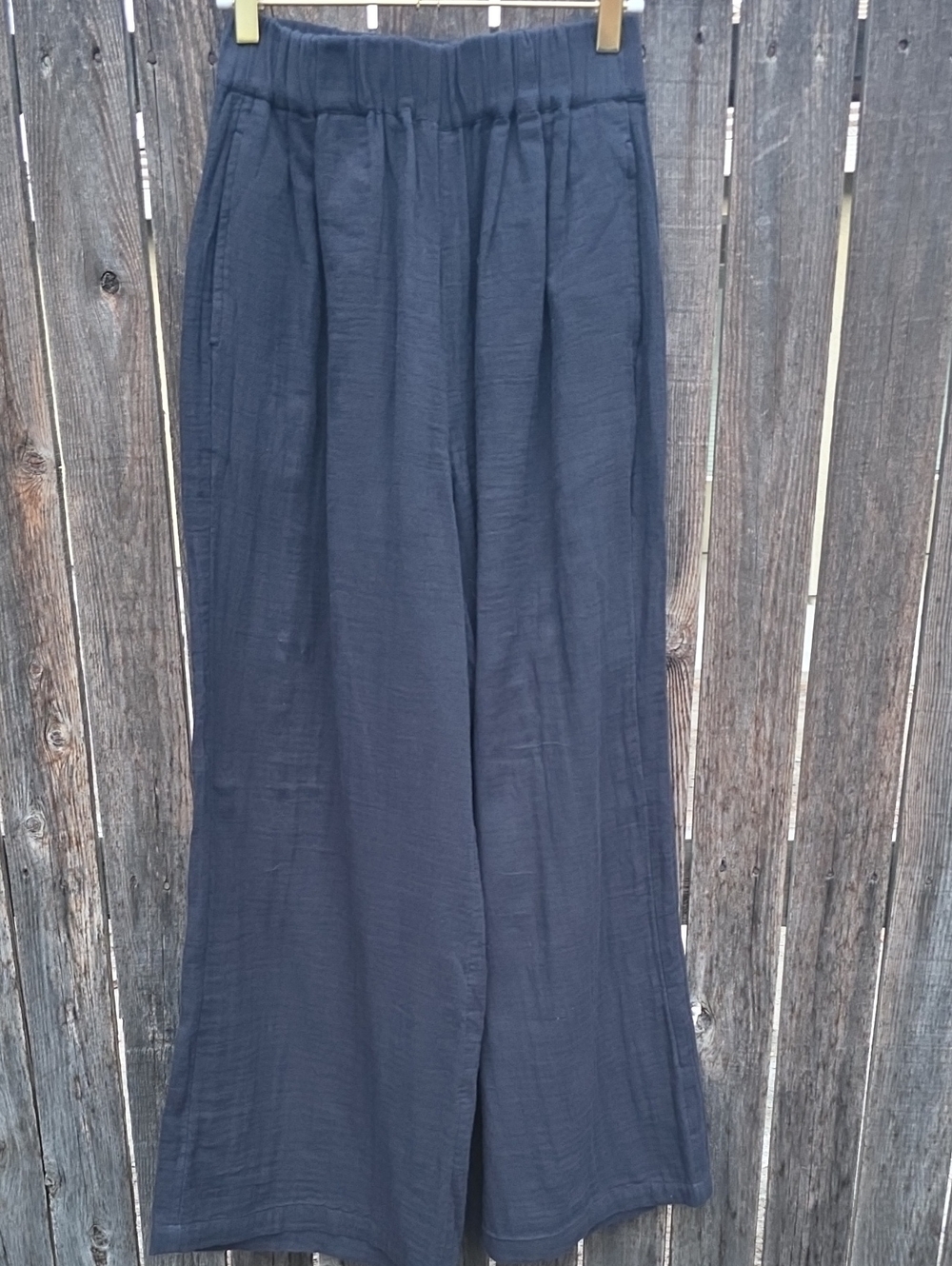 Billabong Women's Wide-Leg High Rise Pants in Black Elastic Waistband